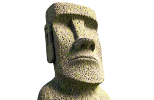 Easter island statue or moai isolated on transparent background png