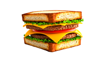 Sandwich in 3D style isolated on transparent background png
