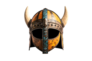 Viking helmet isolated on transparent background for nordic illustration png