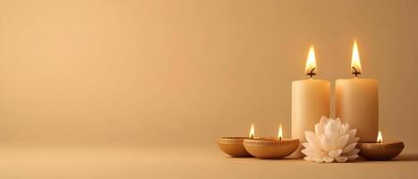 Elegant Diwali background with illuminated lanterns photo