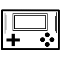 A simplistic black outline of a game console png