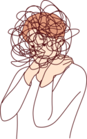 Man suffers from confusion of thoughts and mental disorder causing loss of coordination and motivation. Problem of confusion when trying to make plan or understand your own romantic feelings png