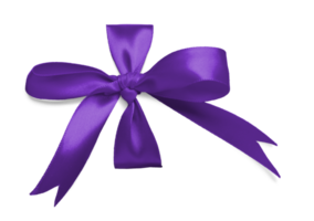 Purple Silk Ribbon Tied in a Bow Ready for Your Present. Transparent . png