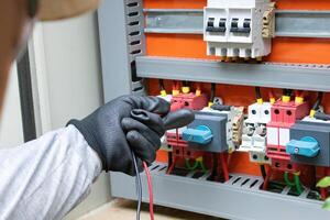 Cleaning and Maintenance of Solar Energy Inverter Equipment. photo