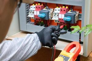 Cleaning and Maintenance of Solar Energy Inverter Equipment. photo