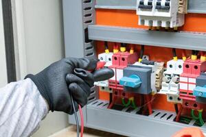 Cleaning and Maintenance of Solar Energy Inverter Equipment. photo