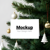 Postcard Display with New Year Party Elements in Backdrop psd