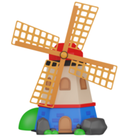 3d render Tower mill illustration png