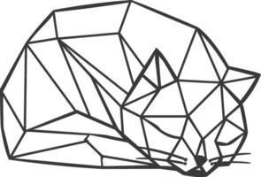 Geometric art cat taking a nap vector
