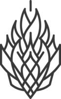stylized flame design with intricate details vector