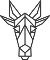 Geometric animal portrait Simple line art vector