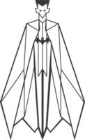 simple origami design of a superhero in a cape vector