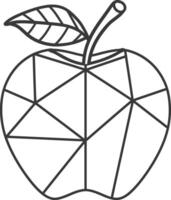 Geometric apple with a leaf vector