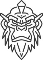 Angry gorilla with a spiky mohawk vector