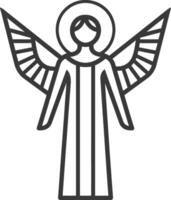 simple line drawing of an angel with wings outstretched vector