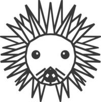 spiky cute creature with big eyes vector
