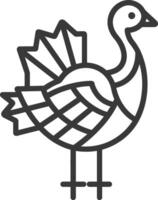 simple line drawing of a turkey Happy Thanksgiving vector