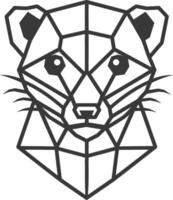Geometric animal portrait with sharp angles vector