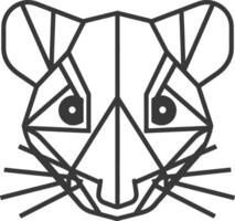 Geometric animal portrait with sharp lines vector