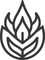 stylized flower with flames vector