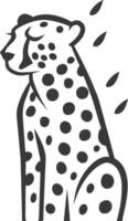 spotted cheetah sits calmly ready to pounce vector