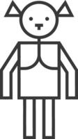 simple stick figure with a circle for a head vector