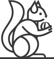 squirrel sits on its haunches and holds a nut in its paws vector
