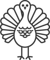simple line drawing of a turkey art design vector