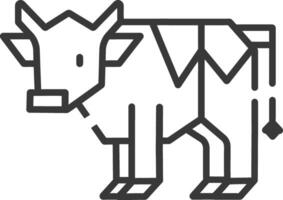 stylized cow with a long tail vector