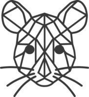 geometrically designed rodent with large ears and whiskers vector