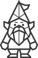 geometrically designed gnome with a stern expression vector