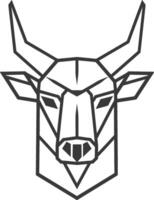 geometric art design Bull Head Design Simple and bold vector