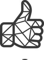 thumbs up in a geometric style vector
