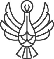 simple line drawing of a dove with outstretched wings vector