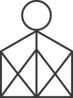 simple line art illustration of a geometric shape with a circle on top vector