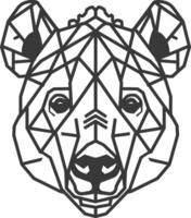 geometric art design bear face Simple and stylish vector