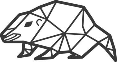 Geometric badger art A simple design with a modern look vector
