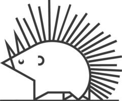 simple line drawing of a hedgehog vector