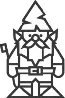 simple line drawing of a gnome vector