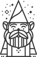 gnome with a long beard and a pointed hat vector