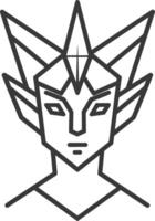 simple line drawing of a fantasy elf character vector