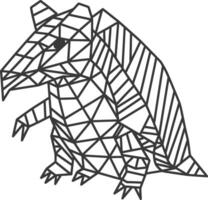 geometrically stylized representation of a small fourlegged creature with an eye claws and a point vector