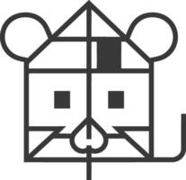 simple illustration of a house with mouse ears and nose vector