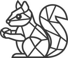geometrically designed squirrel holding a nut vector