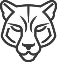 line drawing of a fierce looking feline vector