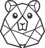 geometric art design bear face Simple and cute vector