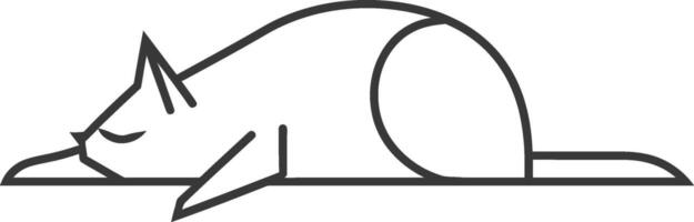 simple line drawing of a cat sleeping vector