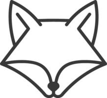 simple fox head outline vector