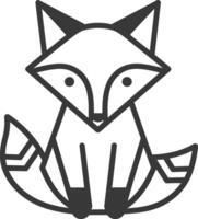 stylized fox sitting with its tail curled behind it vector