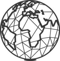 globe with a wireframe design vector
